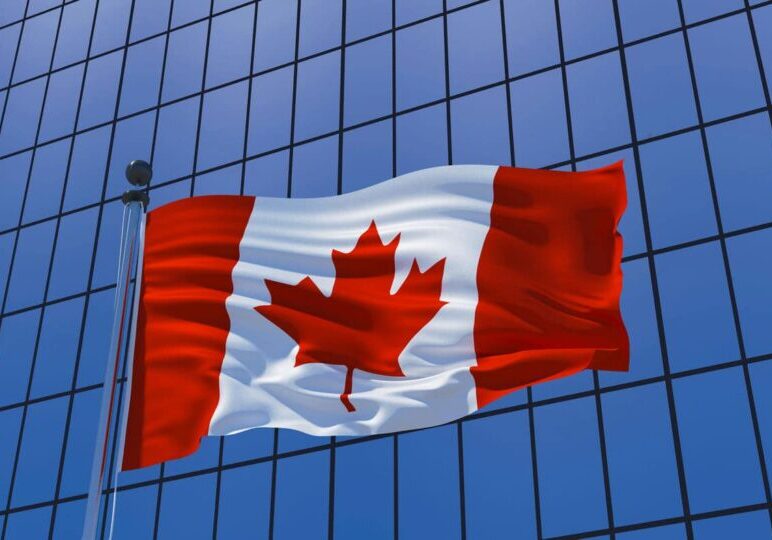 Canadian flag outside government building for humanitarian and compassionate application evidence